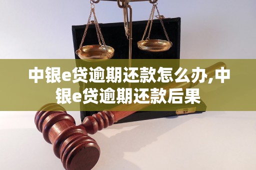 中银e贷逾期还款怎么办,中银e贷逾期还款后果