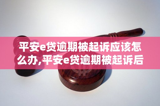 平安e贷逾期被起诉应该怎么办,平安e贷逾期被起诉后的解决办法