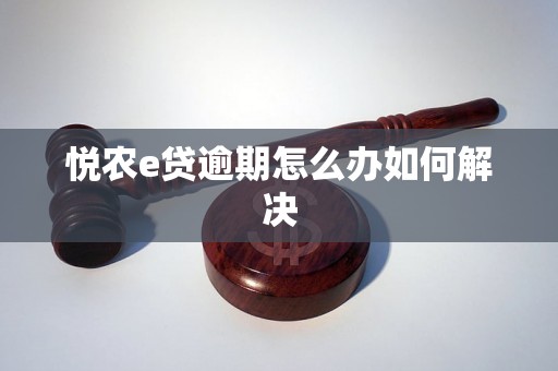 悦农e贷逾期怎么办如何解决