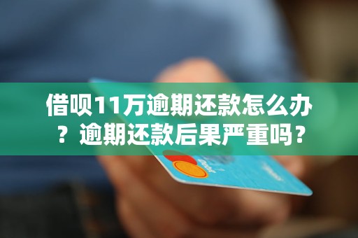 借呗11万逾期还款怎么办？逾期还款后果严重吗？