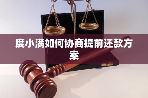 度小满如何协商提前还款方案