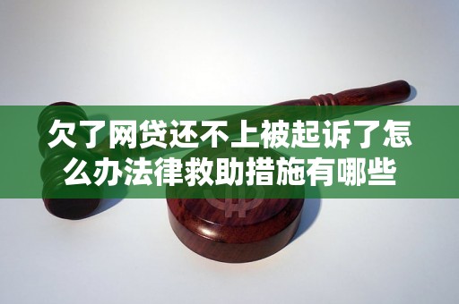 欠了网贷还不上被起诉了怎么办法律救助措施有哪些