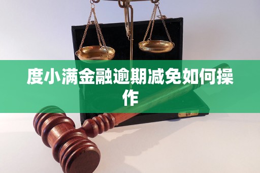 度小满金融逾期减免如何操作