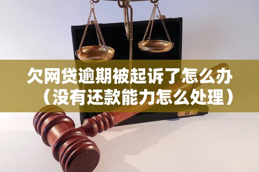 欠网贷逾期被起诉了怎么办（没有还款能力怎么处理）