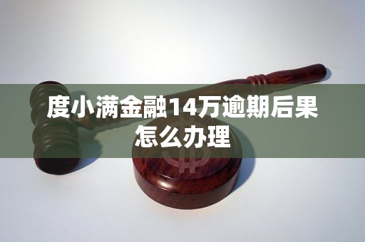 度小满金融14万逾期后果怎么办理