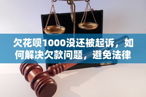 欠花呗1000没还被起诉，如何解决欠款问题，避免法律纠纷