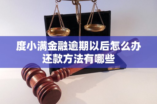 度小满金融逾期以后怎么办还款方法有哪些