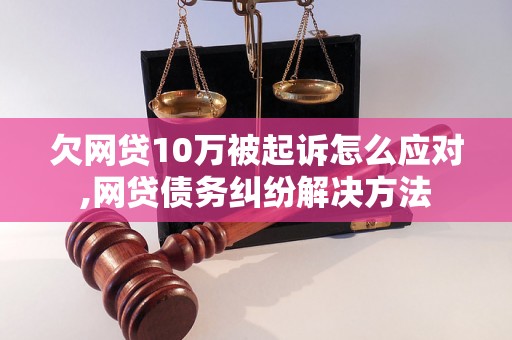 欠网贷10万被起诉怎么应对,网贷债务纠纷解决方法