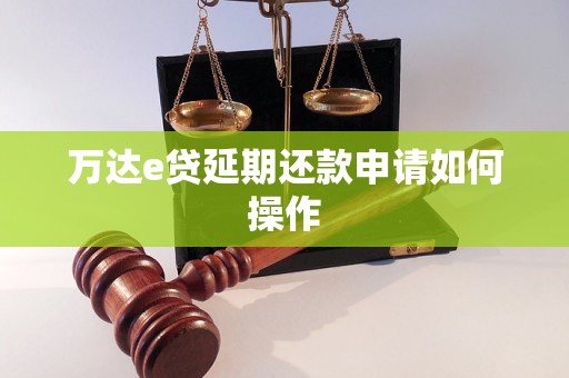 万达e贷延期还款申请如何操作