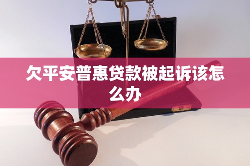 欠平安普惠贷款被起诉该怎么办