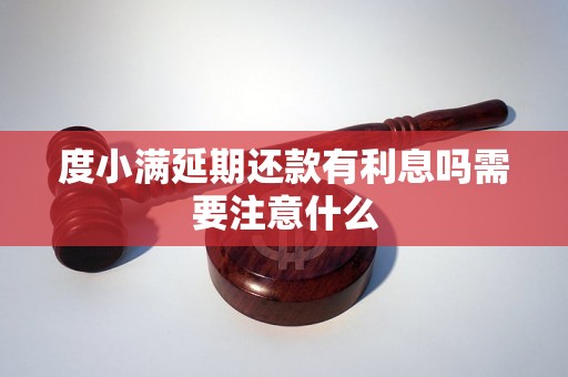 度小满延期还款有利息吗需要注意什么