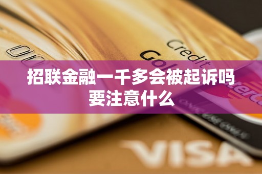 招联金融一千多会被起诉吗要注意什么