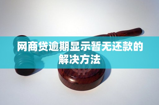 网商贷逾期显示暂无还款的解决方法