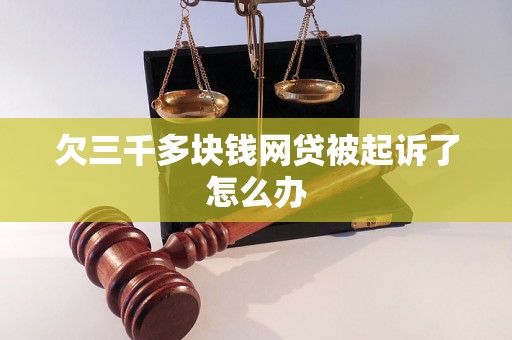 欠三千多块钱网贷被起诉了怎么办