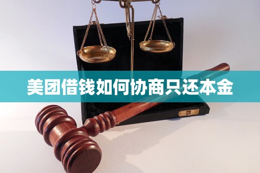 美团借钱如何协商只还本金