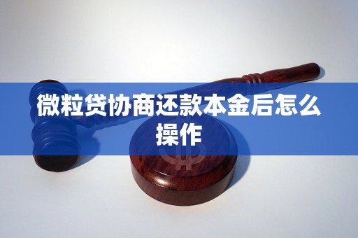 微粒贷协商还款本金后怎么操作