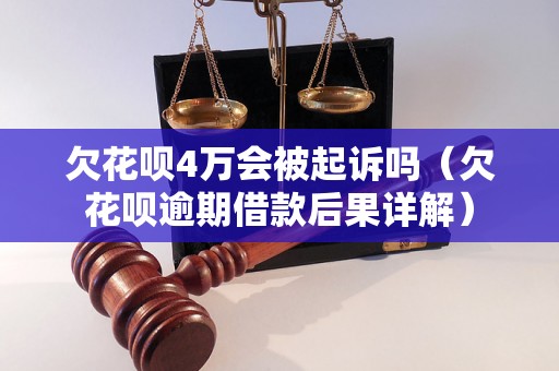 欠花呗4万会被起诉吗（欠花呗逾期借款后果详解）