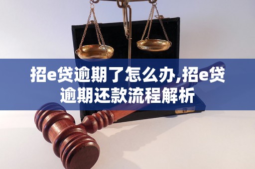 招e贷逾期了怎么办,招e贷逾期还款流程解析