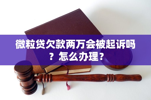 微粒贷欠款两万会被起诉吗？怎么办理？