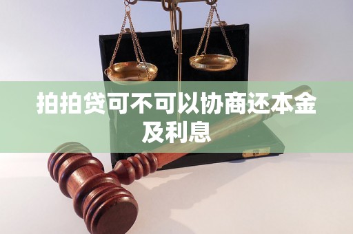 拍拍贷可不可以协商还本金及利息