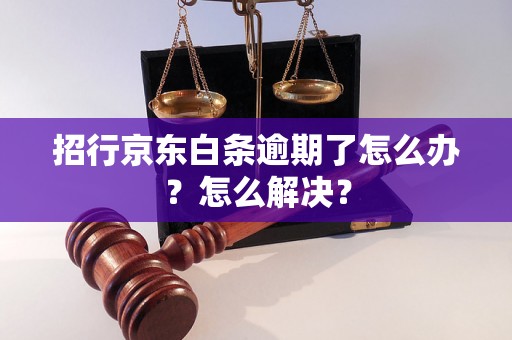 招行京东白条逾期了怎么办？怎么解决？