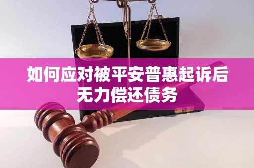 如何应对被平安普惠起诉后无力偿还债务