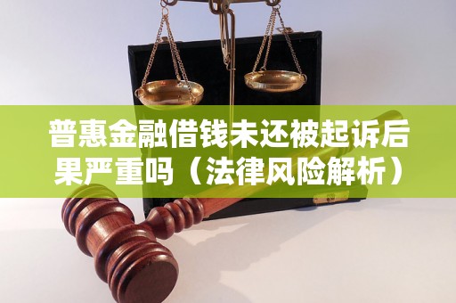 普惠金融借钱未还被起诉后果严重吗（法律风险解析）