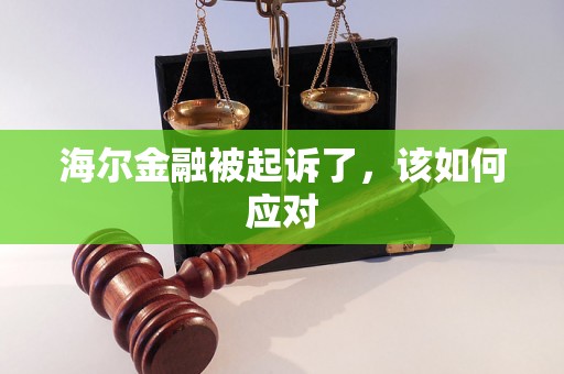 海尔金融被起诉了，该如何应对