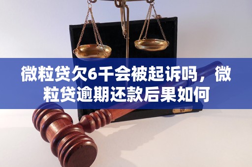 微粒贷欠6千会被起诉吗，微粒贷逾期还款后果如何