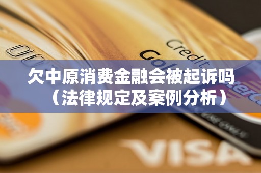 欠中原消费金融会被起诉吗（法律规定及案例分析）