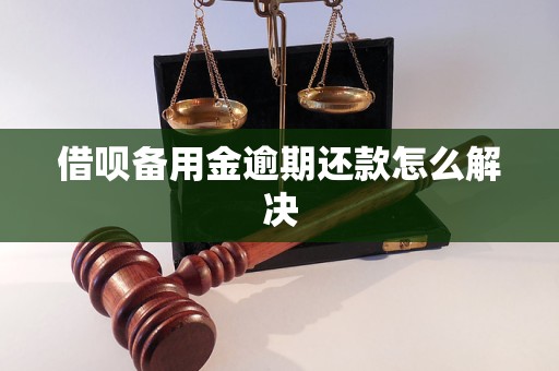 借呗备用金逾期还款怎么解决