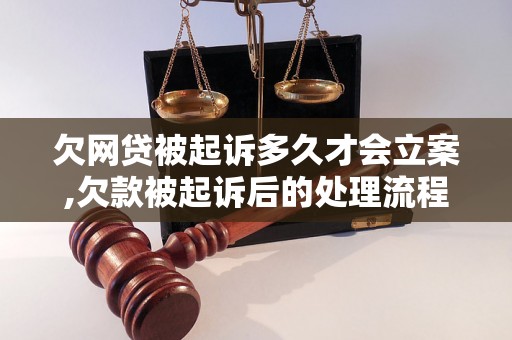 欠网贷被起诉多久才会立案,欠款被起诉后的处理流程