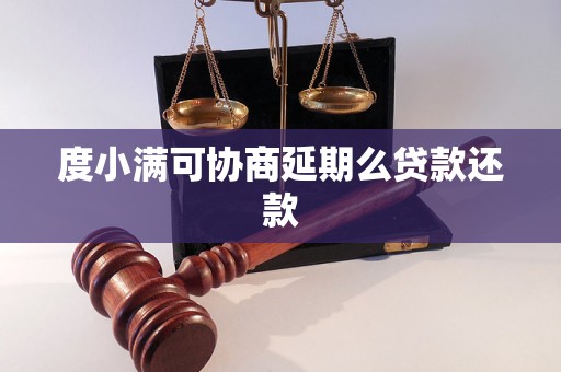 度小满可协商延期么贷款还款