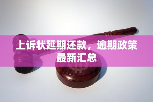 上诉状延期还款，逾期政策最新汇总