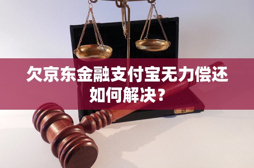 欠京东金融支付宝无力偿还如何解决？