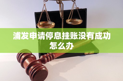 浦发申请停息挂账没有成功怎么办