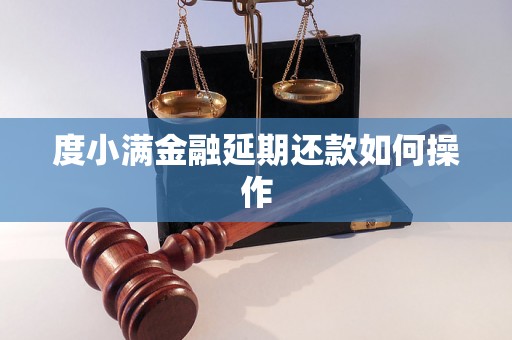 度小满金融延期还款如何操作