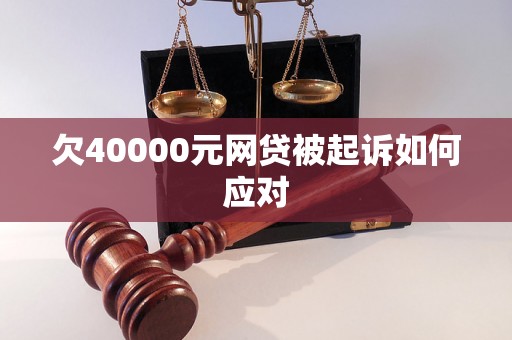 欠40000元网贷被起诉如何应对