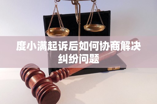 度小满起诉后如何协商解决纠纷问题