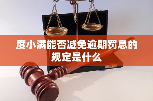 度小满能否减免逾期罚息的规定是什么