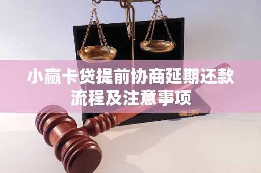 小赢卡贷提前协商延期还款流程及注意事项