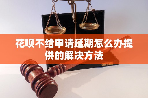 花呗不给申请延期怎么办提供的解决方法