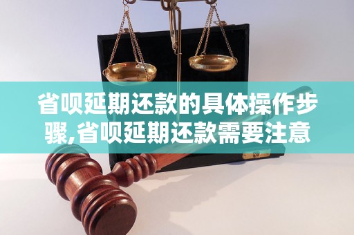 省呗延期还款的具体操作步骤,省呗延期还款需要注意什么