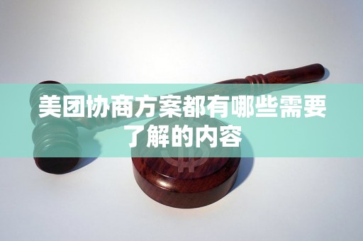 美团协商方案都有哪些需要了解的内容