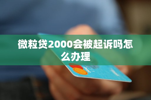 微粒贷2000会被起诉吗怎么办理