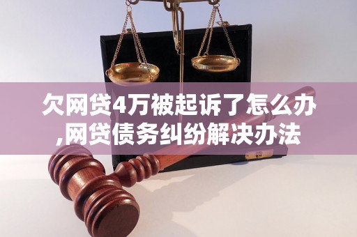 欠网贷4万被起诉了怎么办,网贷债务纠纷解决办法