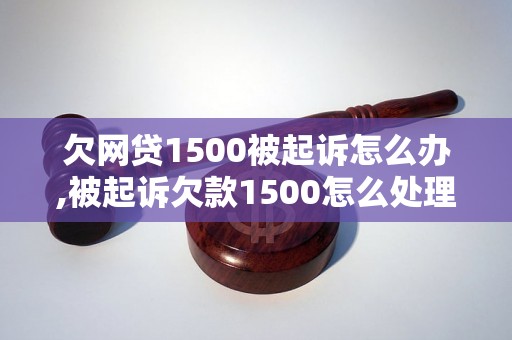 欠网贷1500被起诉怎么办,被起诉欠款1500怎么处理