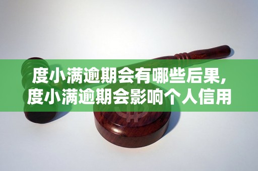 度小满逾期会有哪些后果,度小满逾期会影响个人信用吗