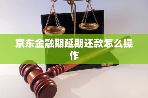 京东金融期延期还款怎么操作