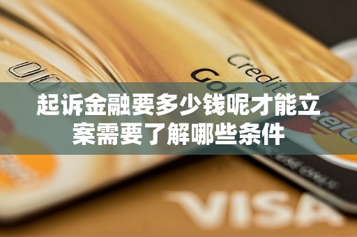 起诉金融要多少钱呢才能立案需要了解哪些条件